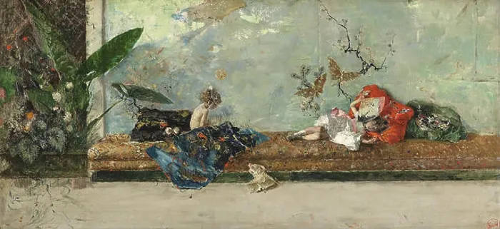 Framed Print : Marià Fortuny - The painter's children, María Luisa and Mariano, in the Japanese Room Framed Print : Marià Fortuny - The painter's children, María Luisa and Mariano, in the Japanese Room