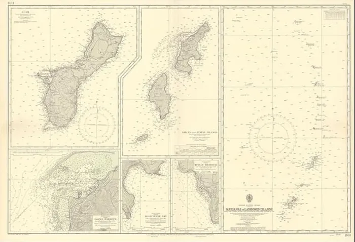 Framed Print : Mariana Islands. Guam Saipan Tinian. ADMIRALTY sea chart 1953 (1955) old map Framed Print : Mariana Islands. Guam Saipan Tinian. ADMIRALTY sea chart 1953 (1955) old map