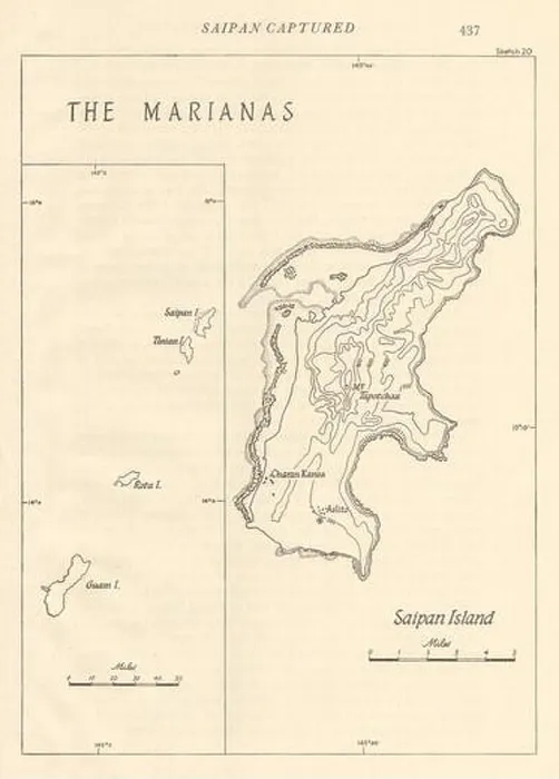 Framed Print : Marianas April-July 1944. World War 2. Saipan Guam. Pacific Ocean 1961 old map Framed Print : Marianas April-July 1944. World War 2. Saipan Guam. Pacific Ocean 1961 old map