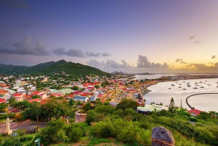 Framed Print : Marigot, St. Martin town skyline Framed Print : Marigot, St. Martin town skyline