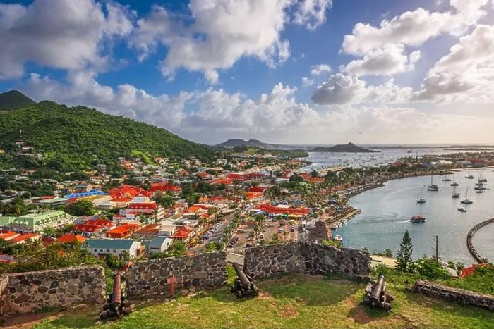 Framed Print : Marigot, St. Martin town skyline Framed Print : Marigot, St. Martin town skyline