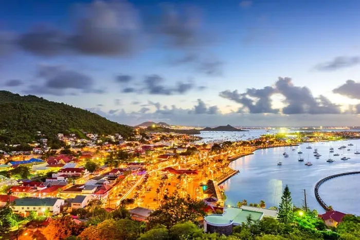 Framed Print : Marigot, St. Martin town skyline Framed Print : Marigot, St. Martin town skyline