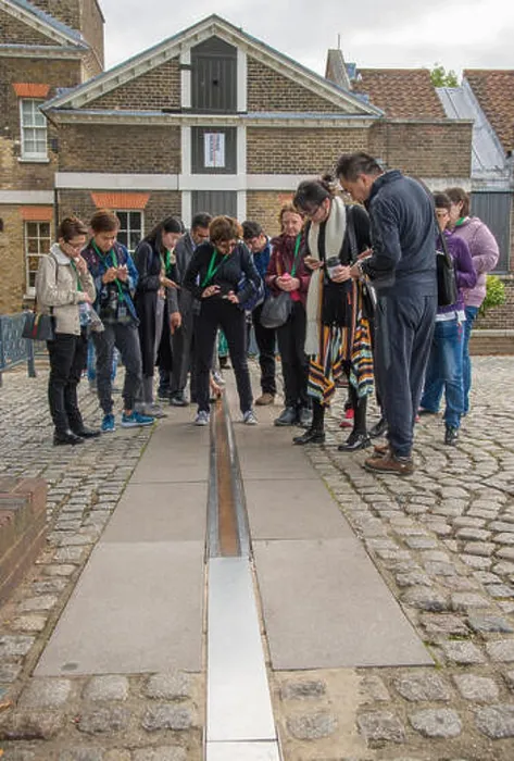 Framed Print : The marking strip for the prime meridian at Greenwich, London Framed Print : The marking strip for the prime meridian at Greenwich, London