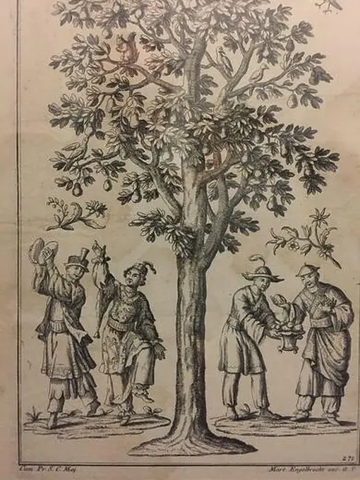 Framed Print : Martin Engelbrecht Chinesen unter einem Baum