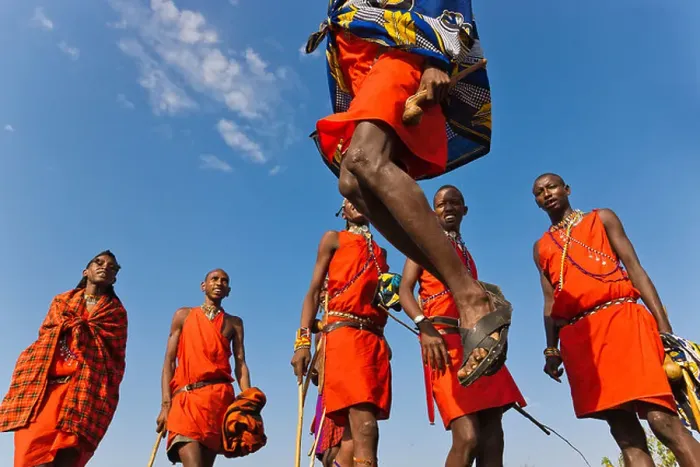 Framed Print : Masai tribespeople performing jumping dance, Masai Mara, Kenya Framed Print : Masai tribespeople performing jumping dance, Masai Mara, Kenya