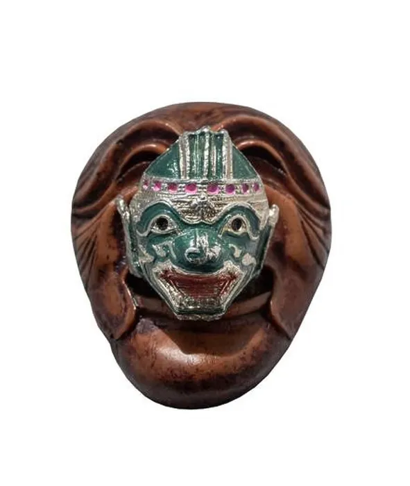 Framed Print : Mask of Hanuman and Ravana from Thai Ramayana isolated on White background with clipping path. Selective focus Framed Print : Mask of Hanuman and Ravana from Thai Ramayana isolated on White background with clipping path. Selective focus