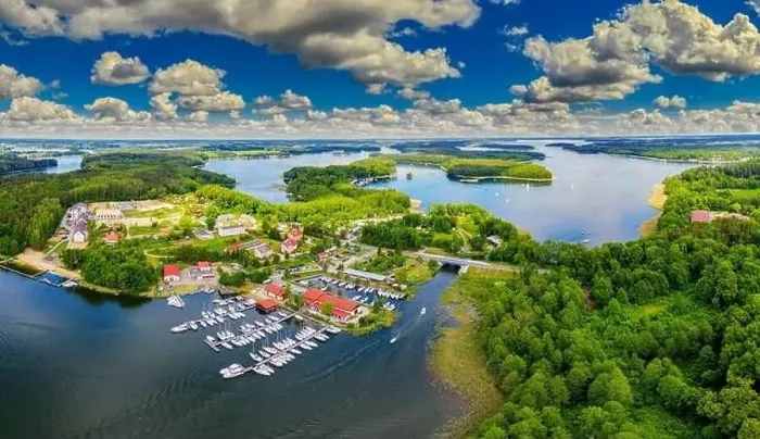 Framed Print : Masuria - the land of a thousand lakes visible from the bird's eye view Framed Print : Masuria - the land of a thousand lakes visible from the bird's eye view