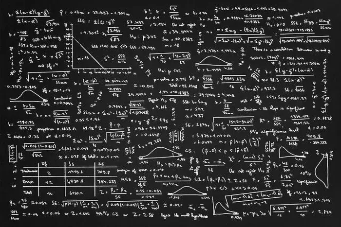 Framed Print : Maths blackboard with science formulas Framed Print : Maths blackboard with science formulas