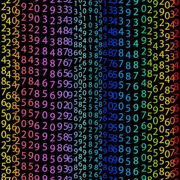 Framed Print : Matrix concept rainbow and black green background with digits on Framed Print : Matrix concept rainbow and black green background with digits on