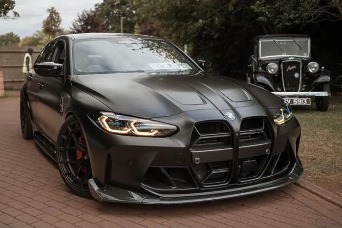 Framed Print : Matt Black BMW G80 M3 at a car meet Framed Print : Matt Black BMW G80 M3 at a car meet
