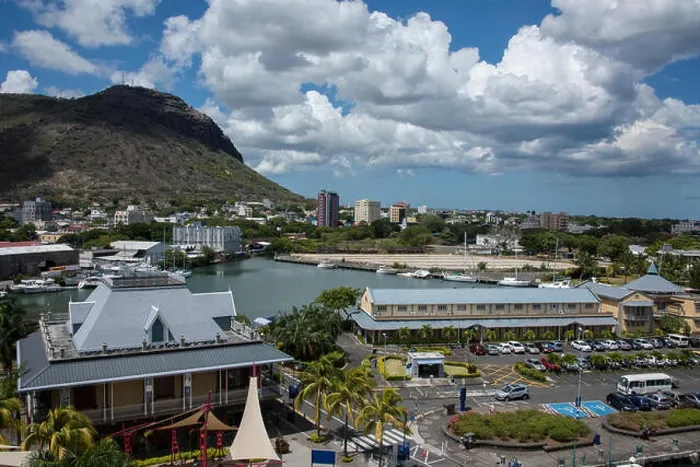 Framed Print : Mauritius, Capital city of Port Louis. Popular Le Caudan waterfront and harbor area Framed Print : Mauritius, Capital city of Port Louis. Popular Le Caudan waterfront and harbor area