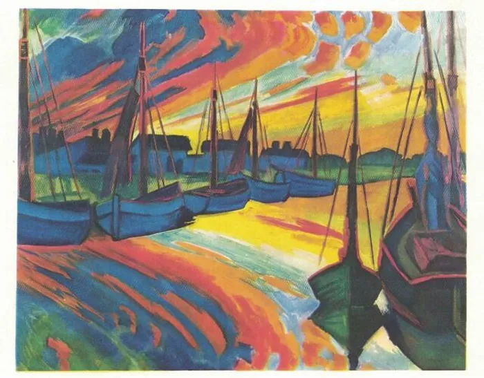 Framed Print : Max Pechstein, Port of Leba (Hafen von Leba) Framed Print : Max Pechstein, Port of Leba (Hafen von Leba)