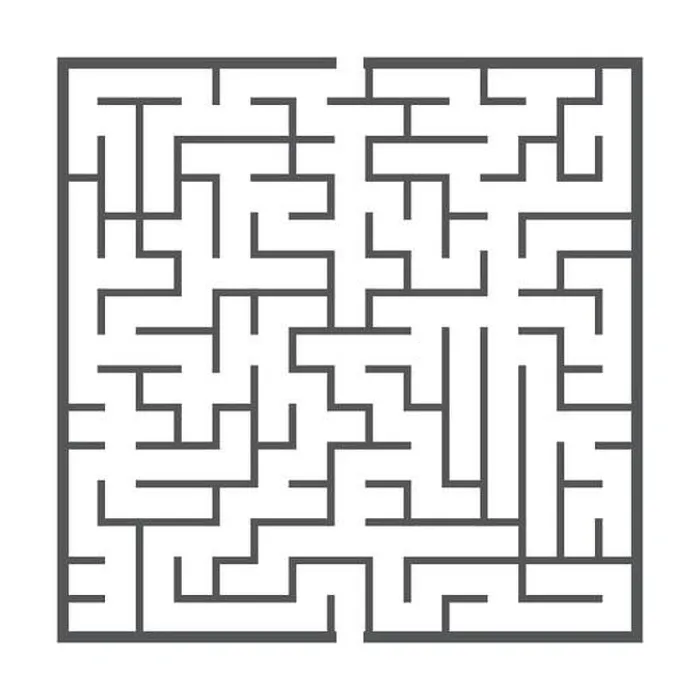 Framed Print : maze game illustration isolated on white background Framed Print : maze game illustration isolated on white background