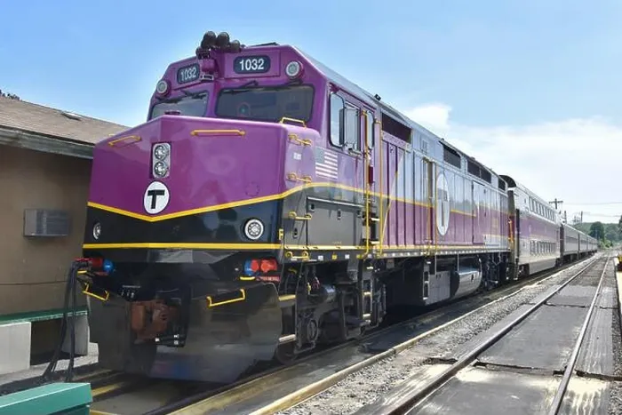 Framed Print : MBTA Commuter Rail Trains and Station Terminals North of Boston, Massachusetts in Rockport and Newburyport