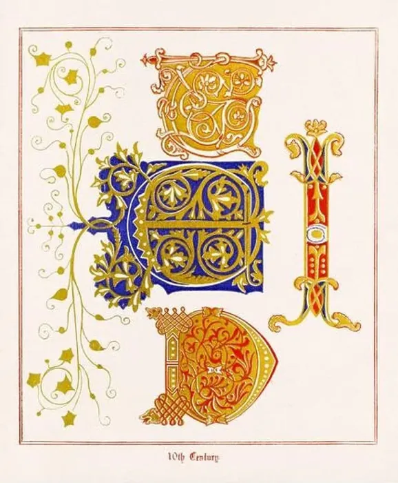 Framed Print : Medieval Alphabet initials Framed Print : Medieval Alphabet initials