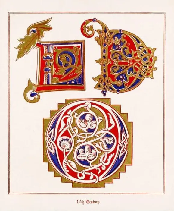 Framed Print : Medieval Alphabet initials Framed Print : Medieval Alphabet initials