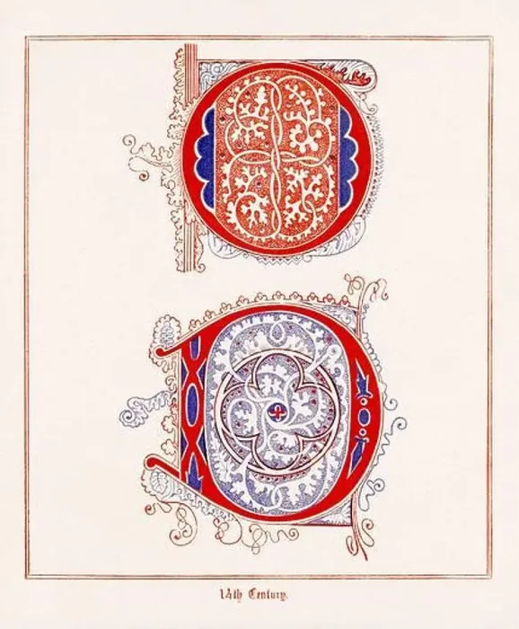 Framed Print : Medieval Alphabet initials Framed Print : Medieval Alphabet initials