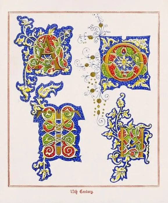 Framed Print : Medieval Alphabet initials Framed Print : Medieval Alphabet initials