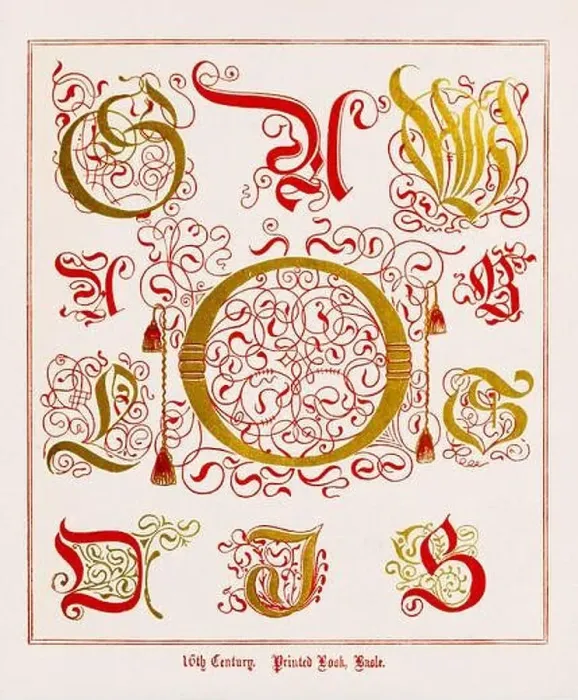 Framed Print : Medieval Alphabet initials Framed Print : Medieval Alphabet initials