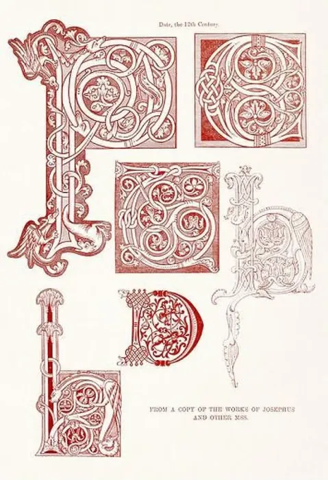 Framed Print : Medieval Alphabet initials Framed Print : Medieval Alphabet initials