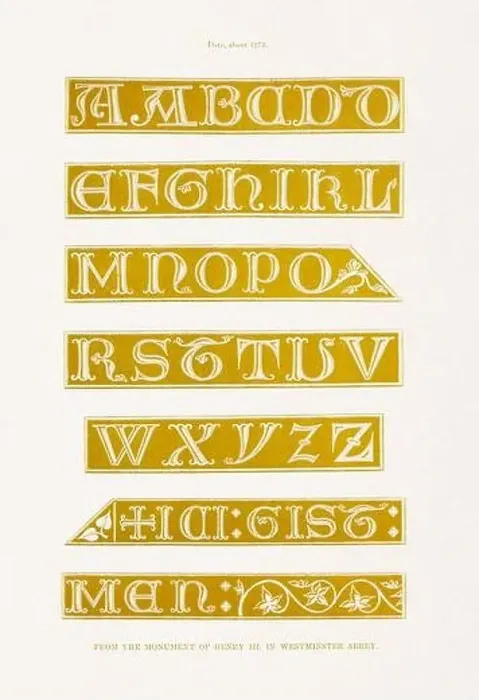 Framed Print : Medieval Alphabet initials Framed Print : Medieval Alphabet initials