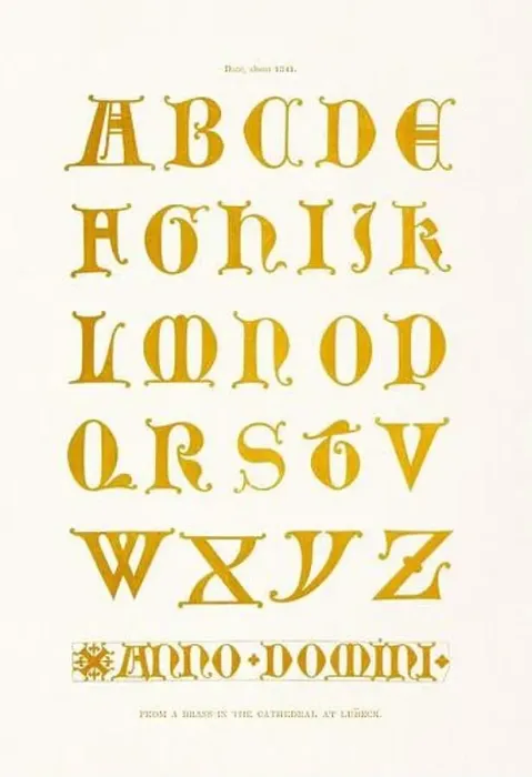 Framed Print : Medieval Alphabet initials Framed Print : Medieval Alphabet initials