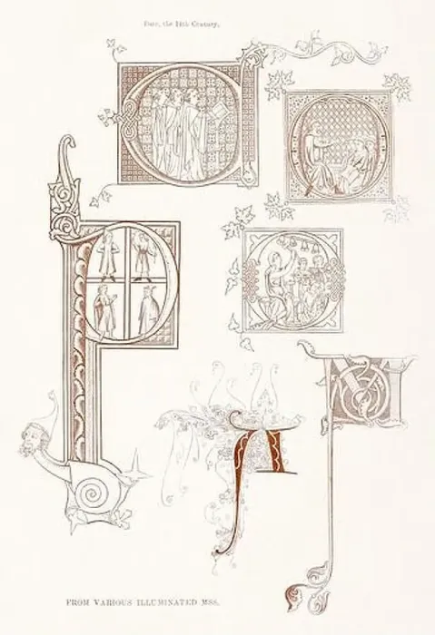 Framed Print : Medieval Alphabet initials Framed Print : Medieval Alphabet initials
