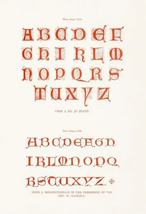 Framed Print : Medieval Alphabet initials Framed Print : Medieval Alphabet initials