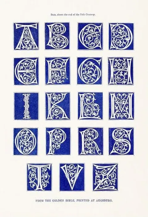 Framed Print : Medieval Alphabet initials Framed Print : Medieval Alphabet initials