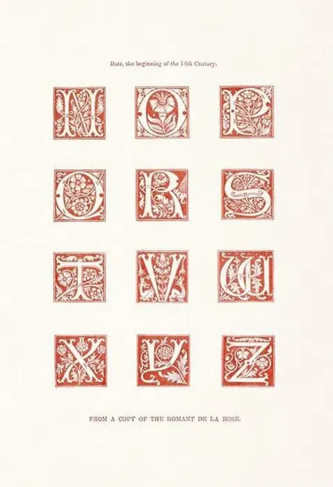 Framed Print : Medieval Alphabet initials Framed Print : Medieval Alphabet initials