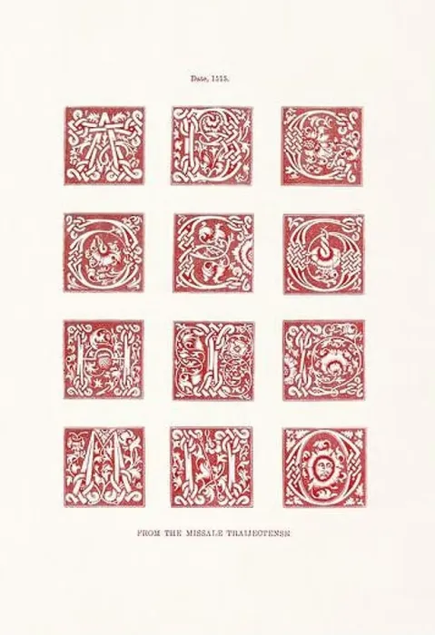 Framed Print : Medieval Alphabet initials Framed Print : Medieval Alphabet initials