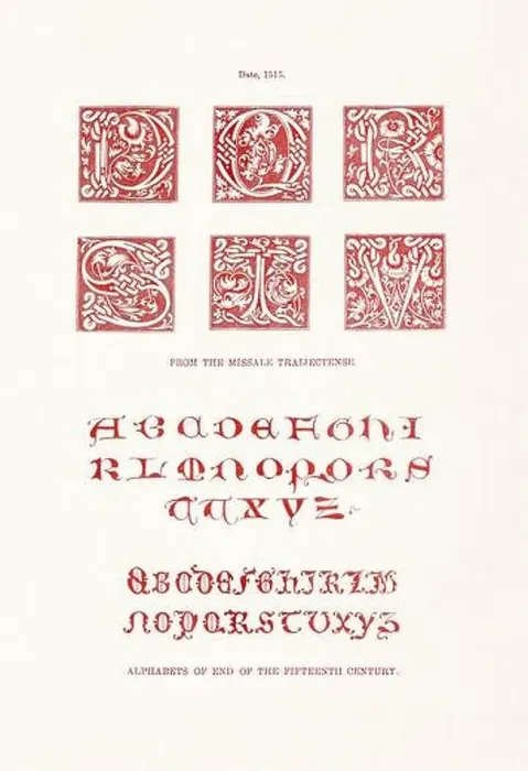 Framed Print : Medieval Alphabet initials Framed Print : Medieval Alphabet initials