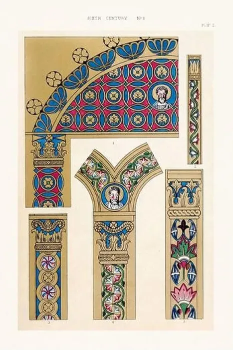 Framed Print : Medieval borders and ornaments in the style of illuminated art Framed Print : Medieval borders and ornaments in the style of illuminated art