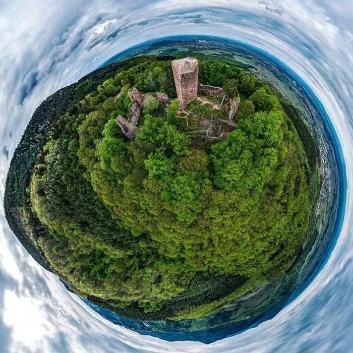 Framed Print : Medieval Castle Landsberg in Vosges, Alsace. Aerial view of the castle ruins, filmed from a drone. France Framed Print : Medieval Castle Landsberg in Vosges, Alsace. Aerial view of the castle ruins, filmed from a drone. France