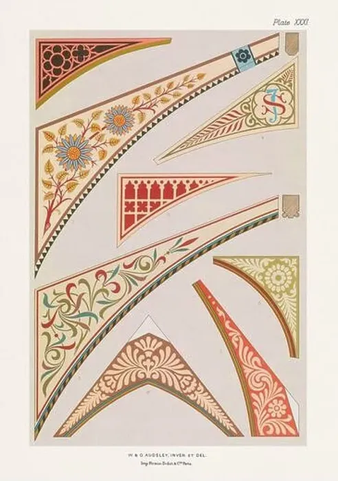 Framed Print : Medieval designs for the sides of an arch Framed Print : Medieval designs for the sides of an arch