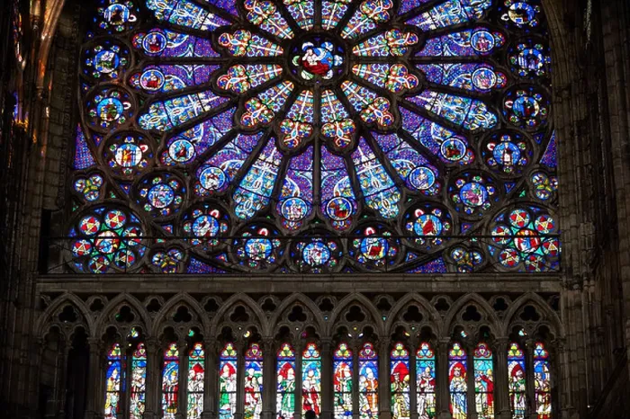 Framed Print : Medieval Rayonnant Gothic stained glass Rose window Framed Print : Medieval Rayonnant Gothic stained glass Rose window