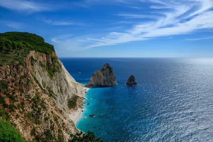 Framed Print : Mediterranean Sea in Zakinthos with blue sky Framed Print : Mediterranean Sea in Zakinthos with blue sky
