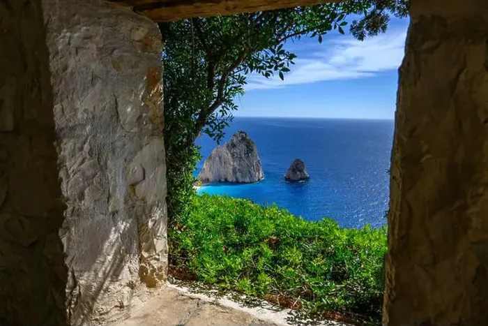 Framed Print : Mediterranean Sea in Zakinthos with blue sky Framed Print : Mediterranean Sea in Zakinthos with blue sky
