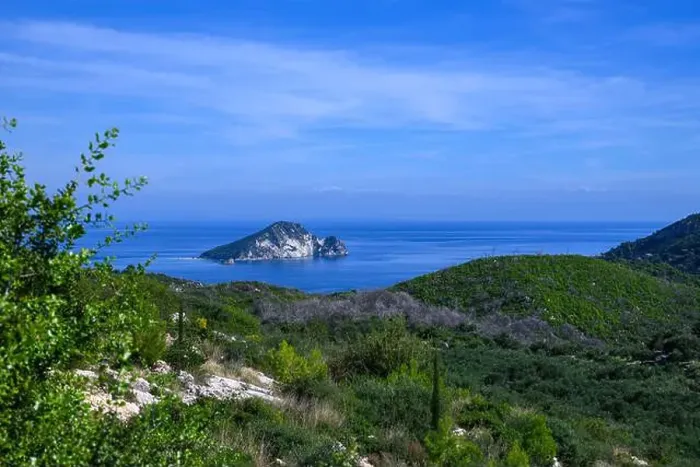Framed Print : Mediterranean Sea in Zakinthos with blue sky Framed Print : Mediterranean Sea in Zakinthos with blue sky
