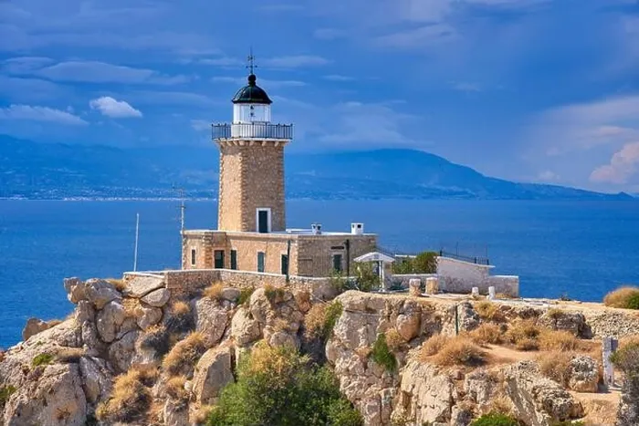 Framed Print : Melagkavi Lighthouse, Cape Ireon, Peloponnese, Greece Framed Print : Melagkavi Lighthouse, Cape Ireon, Peloponnese, Greece