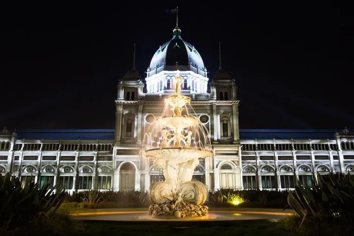 Framed Print : Melbourne, Australia, February 21, The Royal Exhibition Buildings lit up for White Night on February 21st 2015 Framed Print : Melbourne, Australia, February 21, The Royal Exhibition Buildings lit up for White Night on February 21st 2015