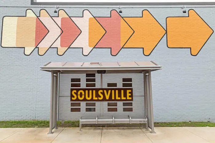 Framed Print : Memphis, Tennessee - A bus stop outside the Stax Museum of American Soul Music, the former location of Stax Records Framed Print : Memphis, Tennessee - A bus stop outside the Stax Museum of American Soul Music, the former location of Stax Records