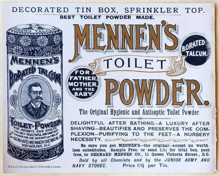 Framed Print : Mennen's Toilet Powder, original vintage advertising from circa 1900 Framed Print : Mennen's Toilet Powder, original vintage advertising from circa 1900