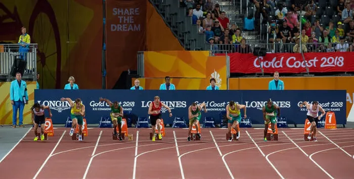 Framed Print : Men's 100m-T38 Final-Commonwealth Games 2018 Framed Print : Men's 100m-T38 Final-Commonwealth Games 2018