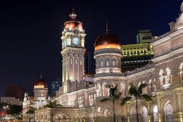 Merdeka Square in downtown Kuala Lumpur at twilight, Malaysia