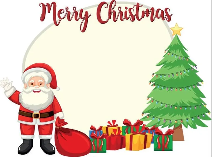 Framed Print : Merry Christmas card template