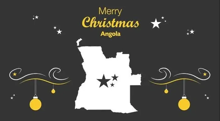 Framed Print : Merry Christmas illustration theme with map of Angola Framed Print : Merry Christmas illustration theme with map of Angola