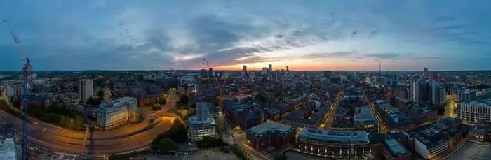 Framed Print : A mesmerizing view of Leeds city skyline illuminated at night Framed Print : A mesmerizing view of Leeds city skyline illuminated at night