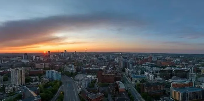 Framed Print : A mesmerizing view of Leeds city skyline illuminated at night Framed Print : A mesmerizing view of Leeds city skyline illuminated at night