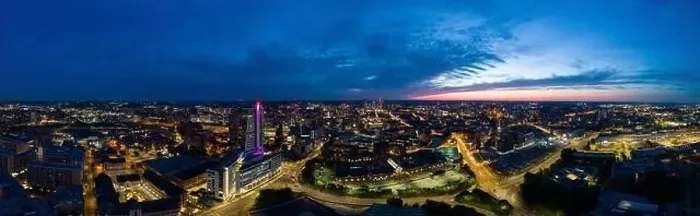 Framed Print : A mesmerizing view of Leeds city skyline illuminated at night Framed Print : A mesmerizing view of Leeds city skyline illuminated at night